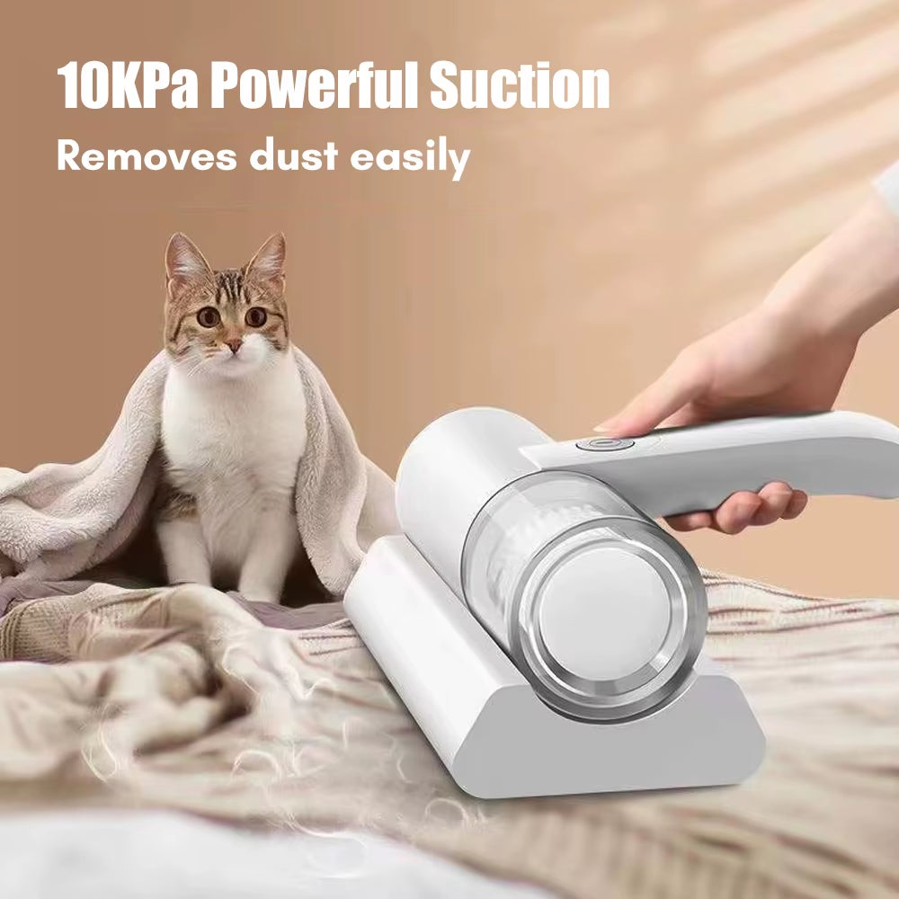 Vacuum Cleaner Cordless Handheld UV Cleaner Built-In Battery 10Kpa Powerful Suction for Pillows Clothes Sofa Compact Mattress
